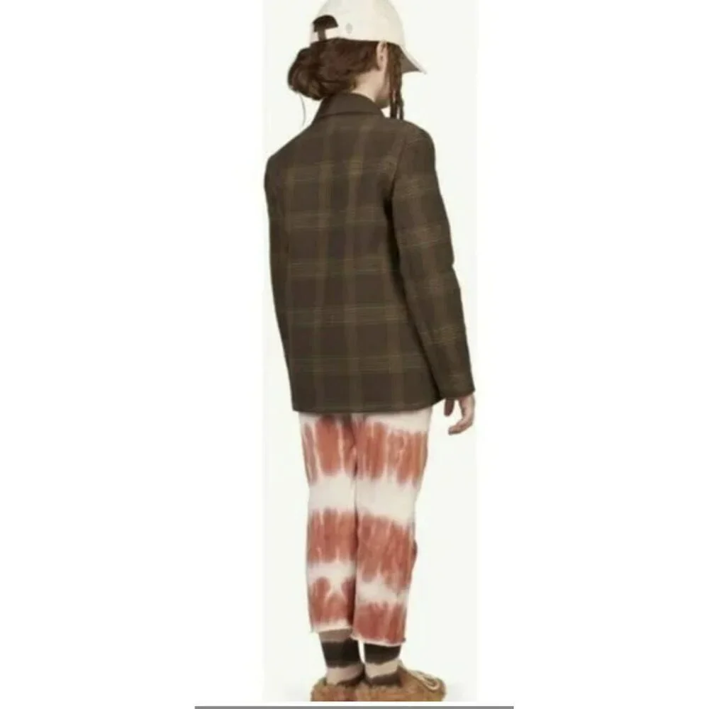 The Animals Observatory Plaid Double-Breasted Blazer Jacket Size 4 New